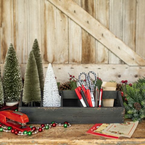 Distressed Wooden Black Tray