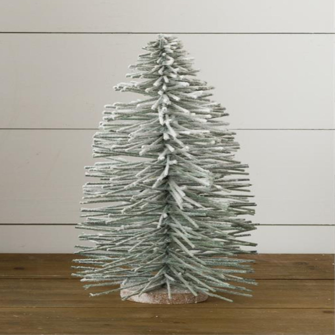 Oversized Flocked Bottle Brush Tree - Medium