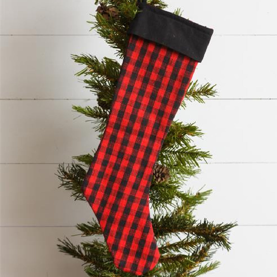 Red Plaid Stocking (S/2)