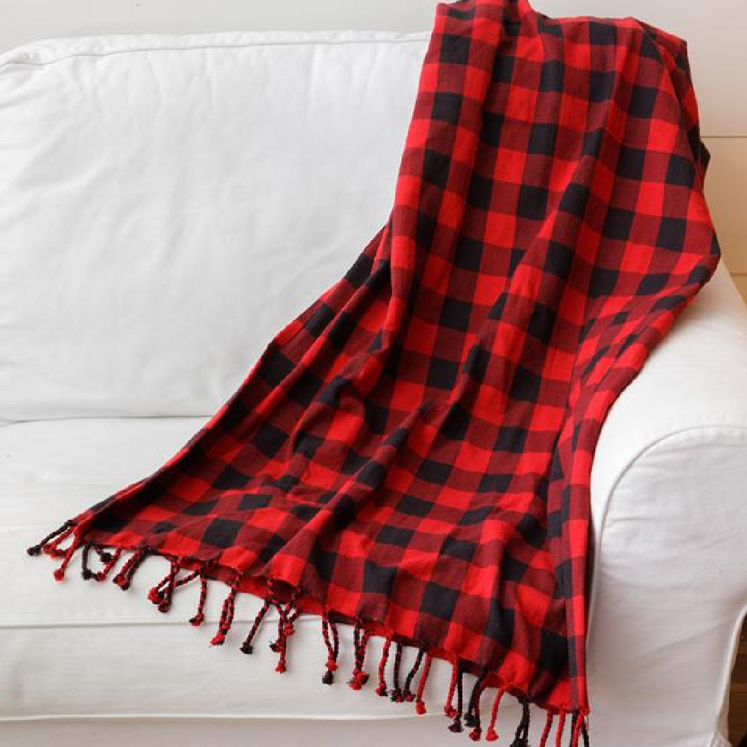 Red Plaid Throw