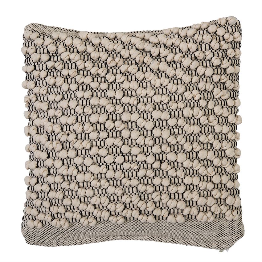 18" Ivory and Grey Bubble Pillow (5610005528733)