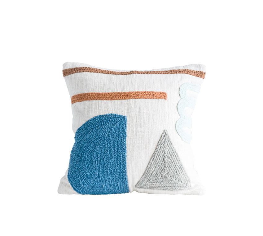 18" Embroidered Geometric Pillow (5610006708381)
