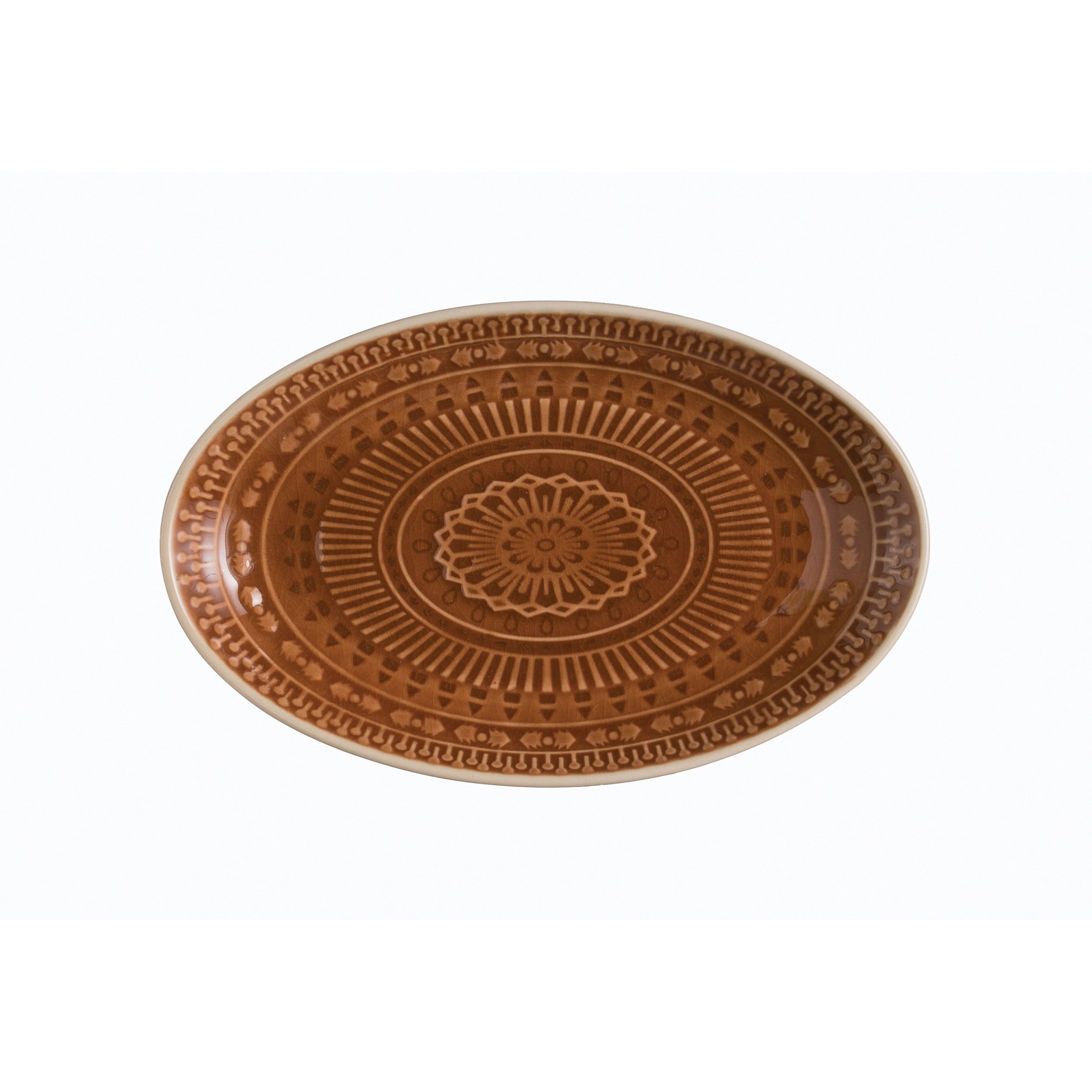 Rust Debossed Serving Platter