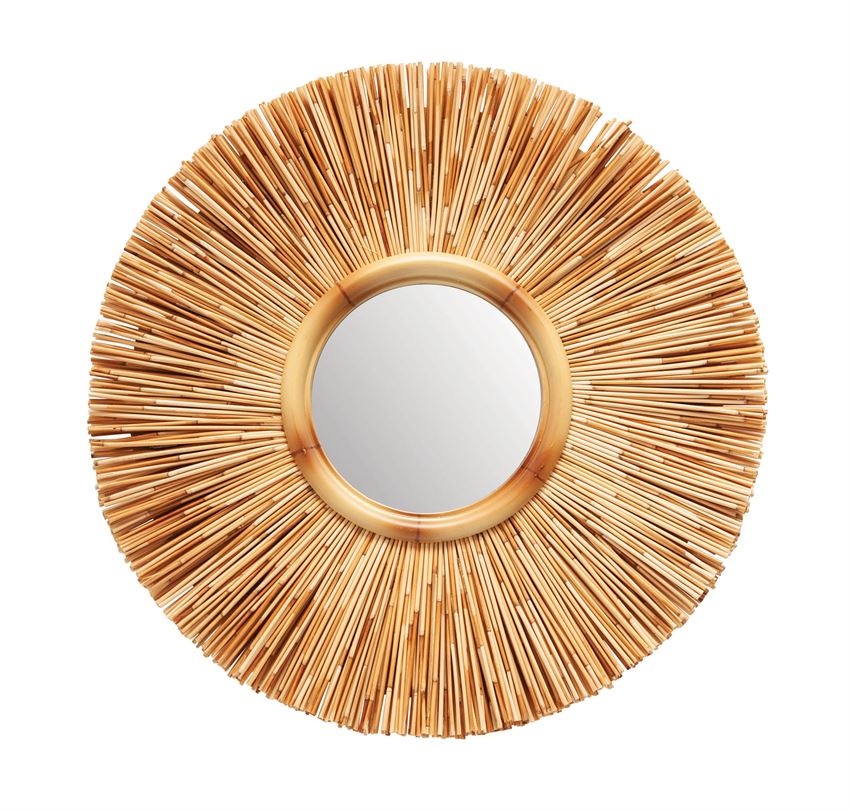 Handmade Sunburst Wicker Wall Mirror (5642706747549)
