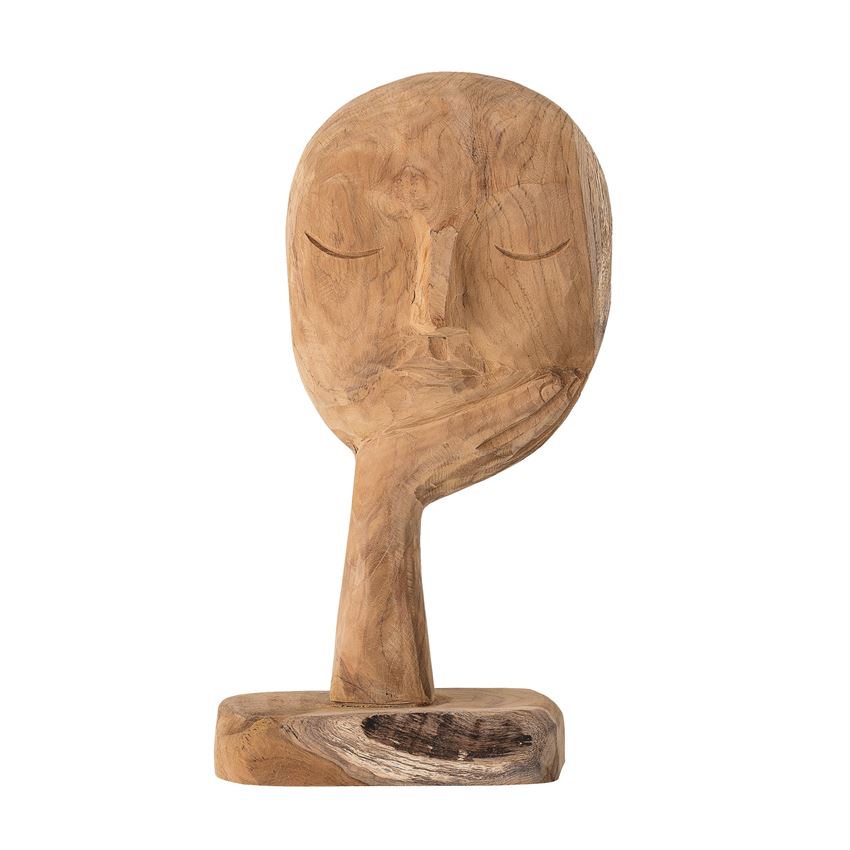 Hand Carved Teak Bust w/ Resting Hand (5610094428317)