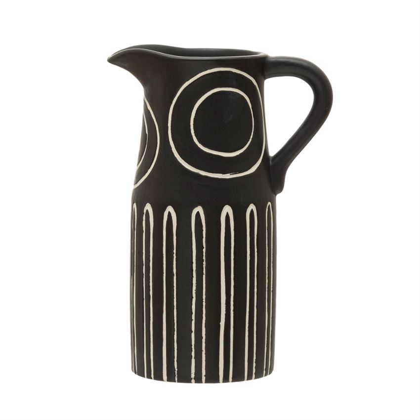 Debossed Stoneware Pitcher