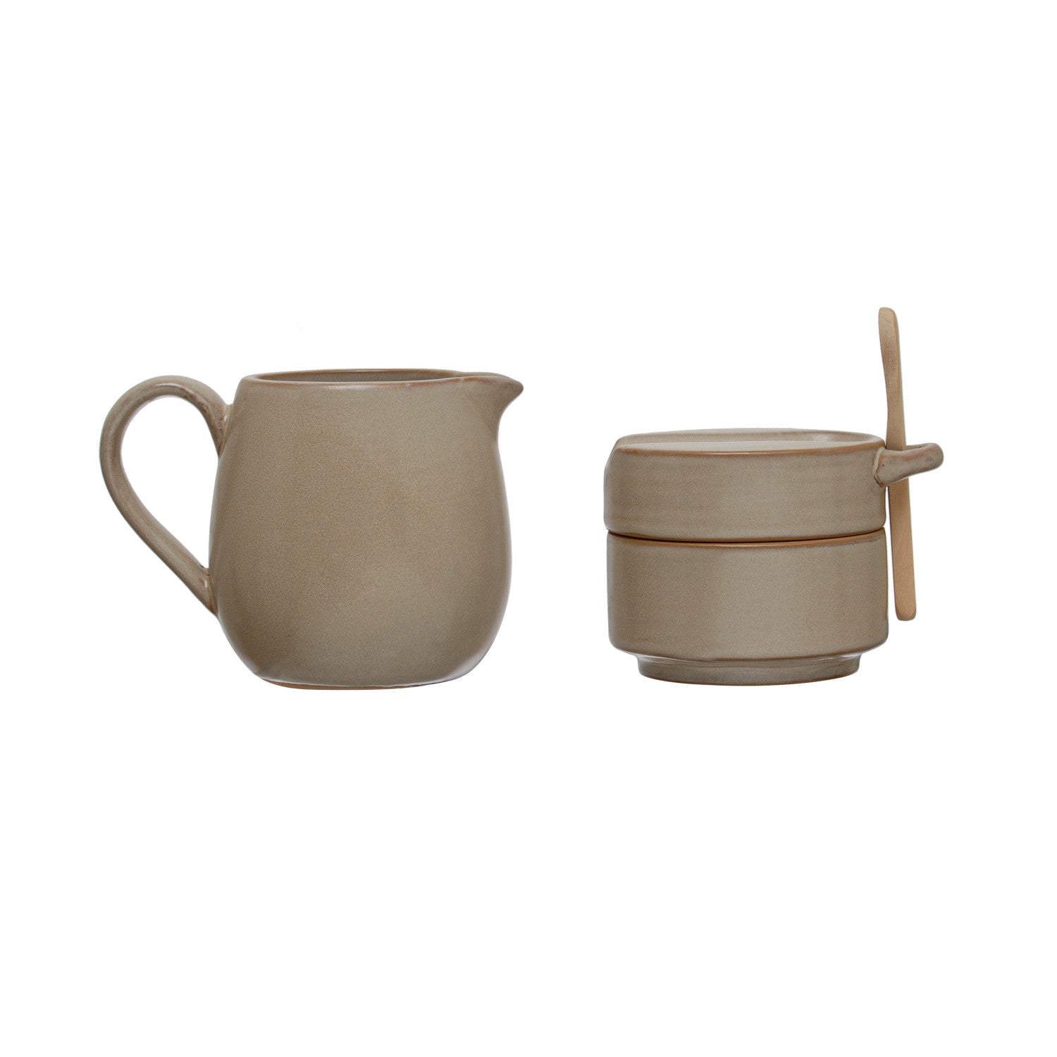 Stoneware Creamer & Sugar (S/3)