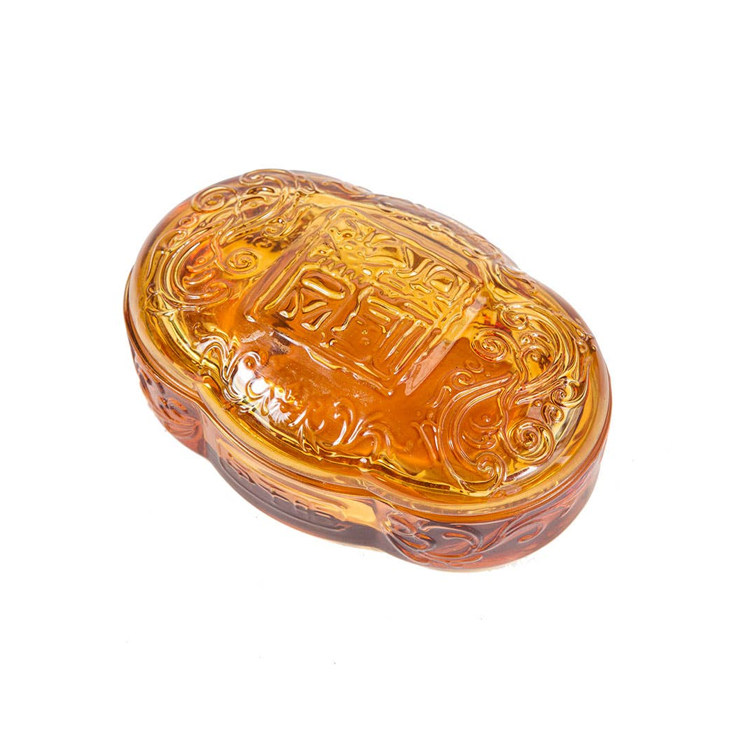 Glass Chinese Box - Clear Orange