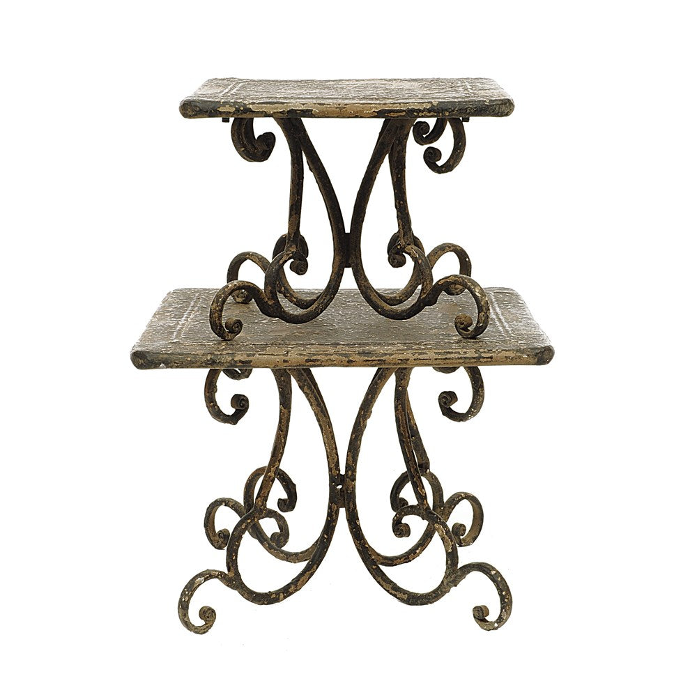 Distressed Metal Square Risers (S/2)