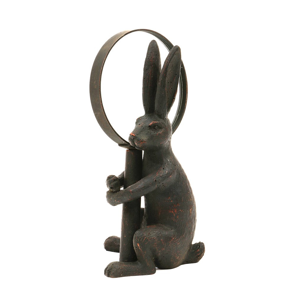 Bronzed Rabbit w/ Magnifying Glass