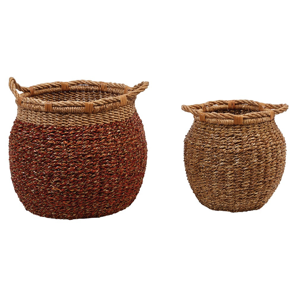 Hycanith & Rattan Baskets w/ Handles (Set of 2) (5610032464029)