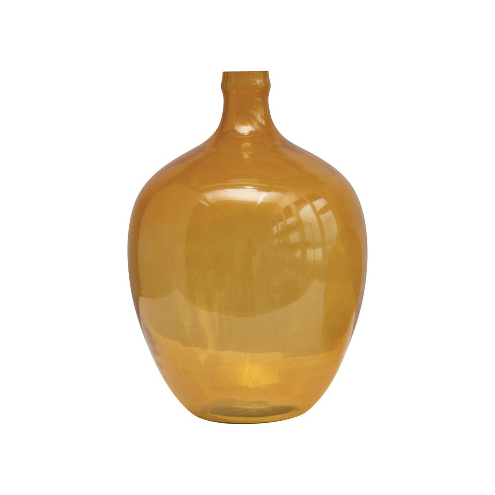15" Mustard Glass Bottle