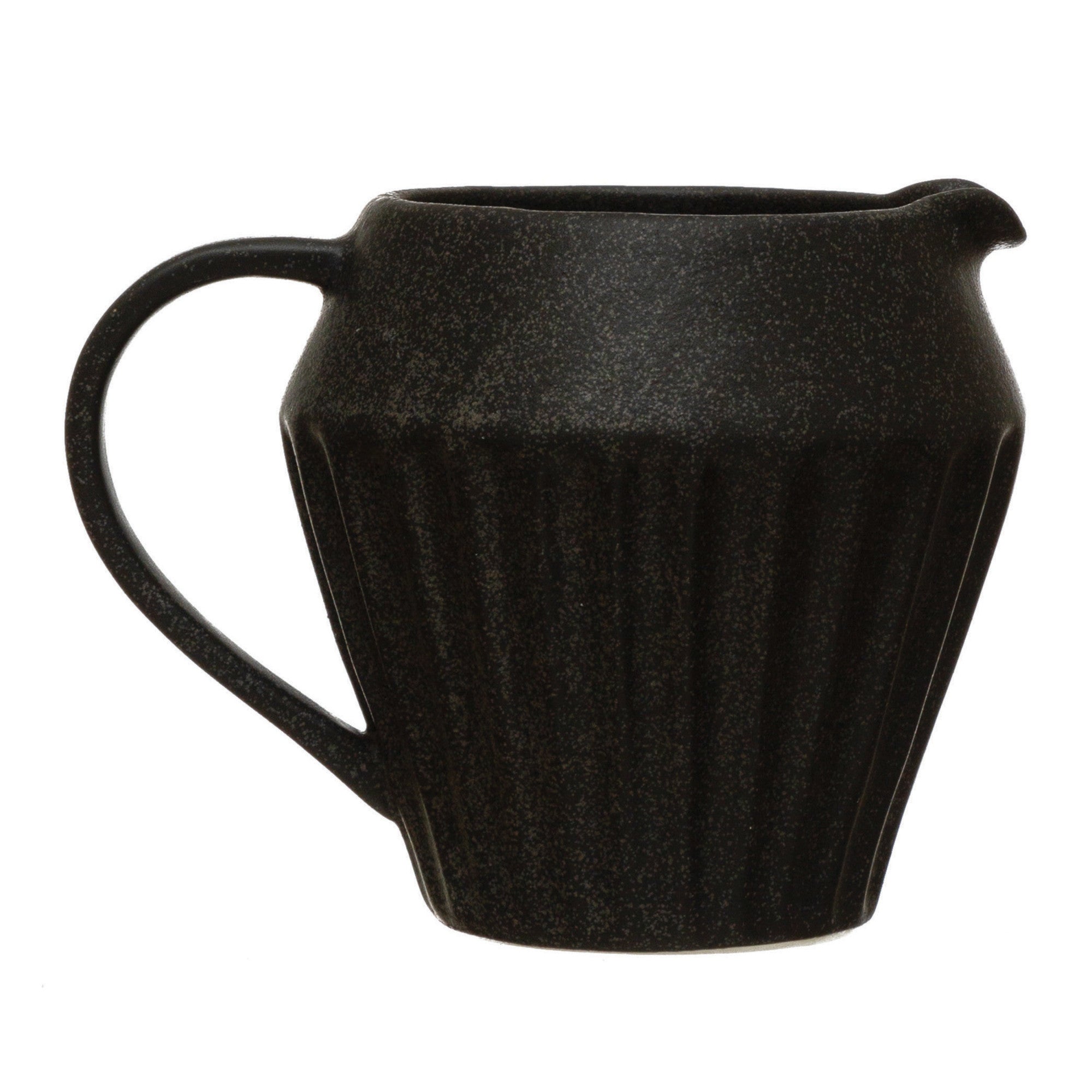 Matte Black Stoneware Pitcher