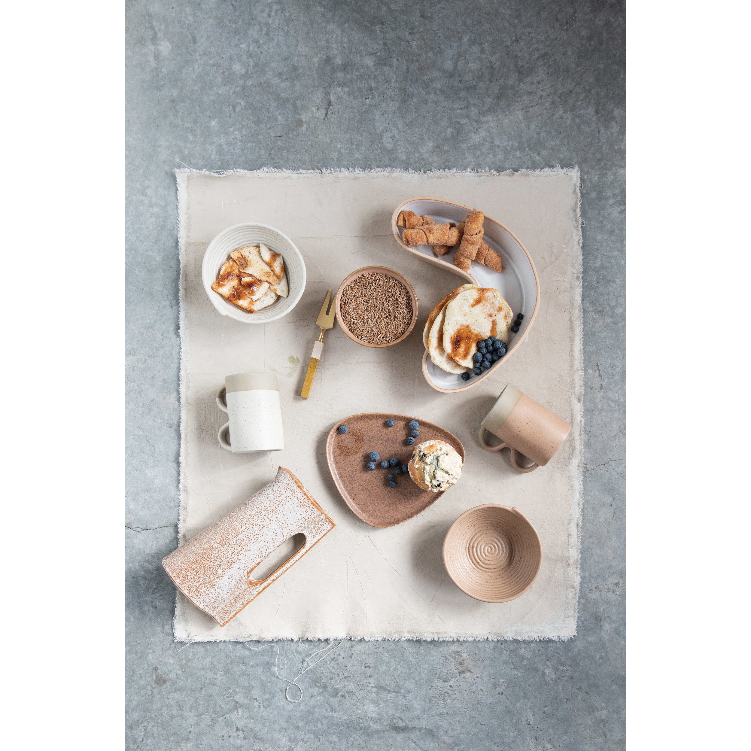 Modern Stoneware Vase w/ Handle