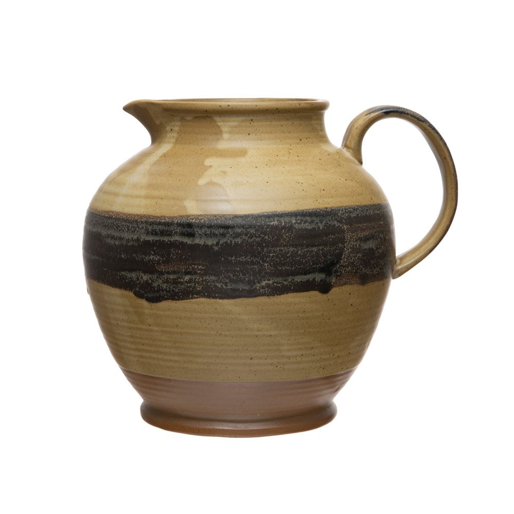 64 oz Reactive Glaze Stoneware Pitcher