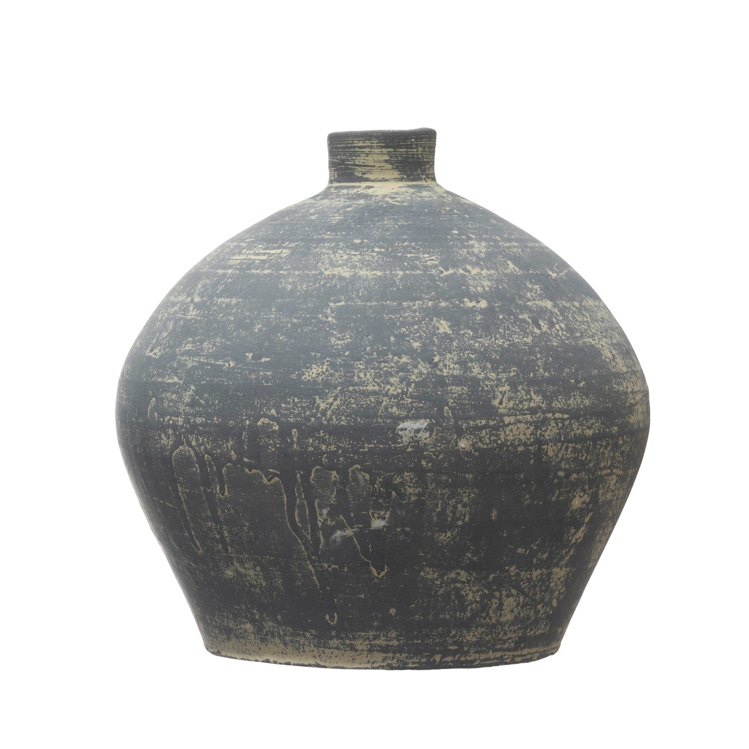 Decorative Clay Vase, Antique Finish