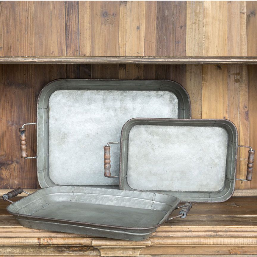 FarmHouse Metal Trays (Set of 3)
