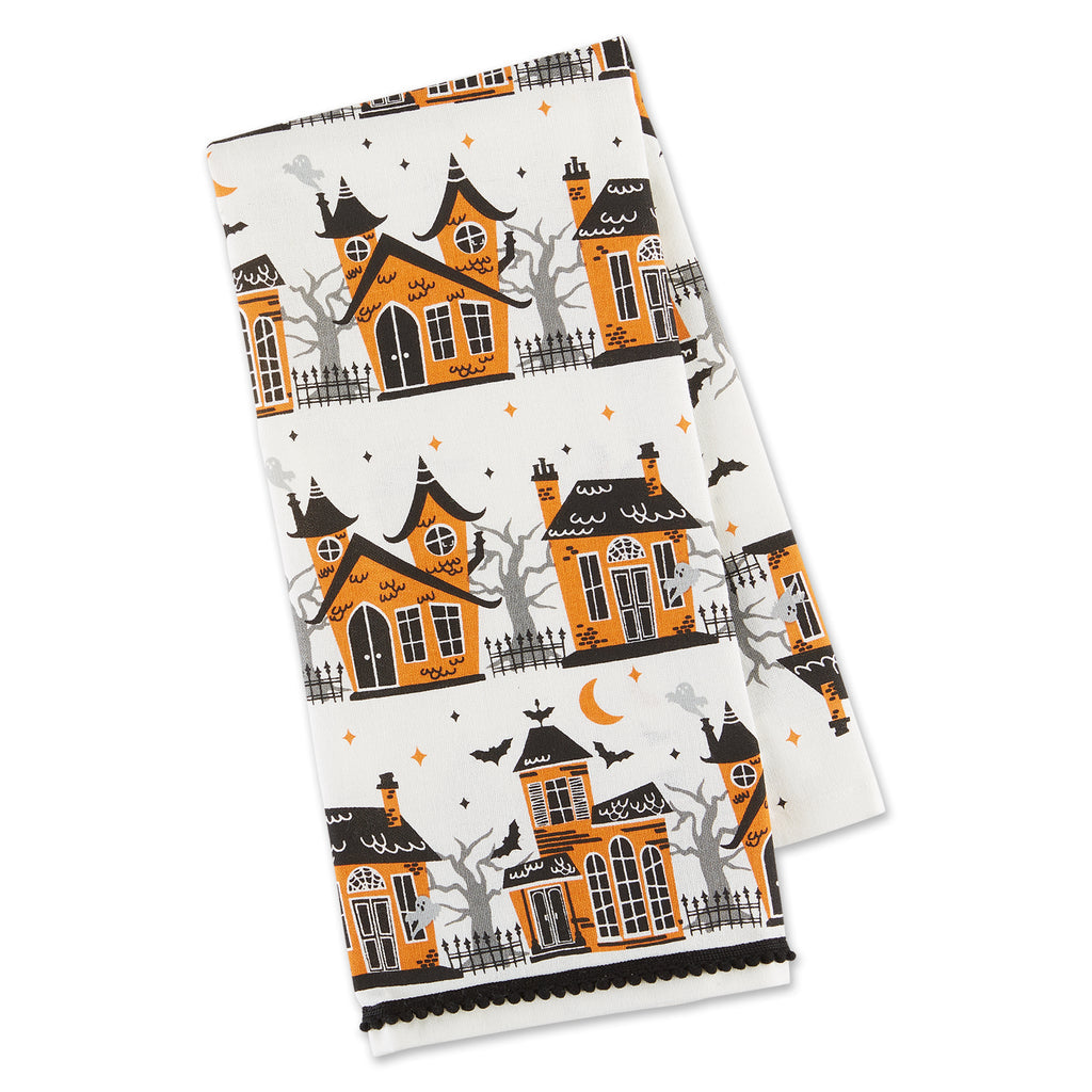 Haunted Hallow Row Embellished Kitchen Towel