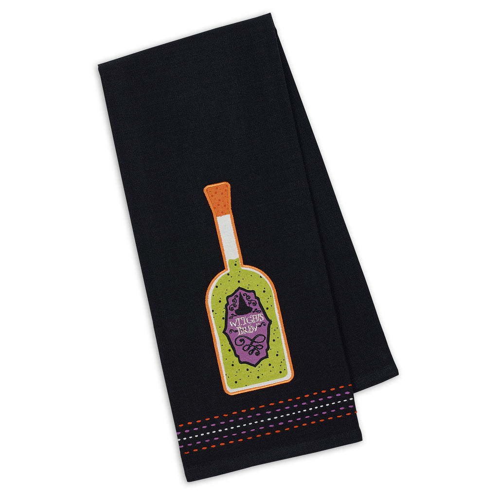 Witch's Brew Embellished Dishtowel