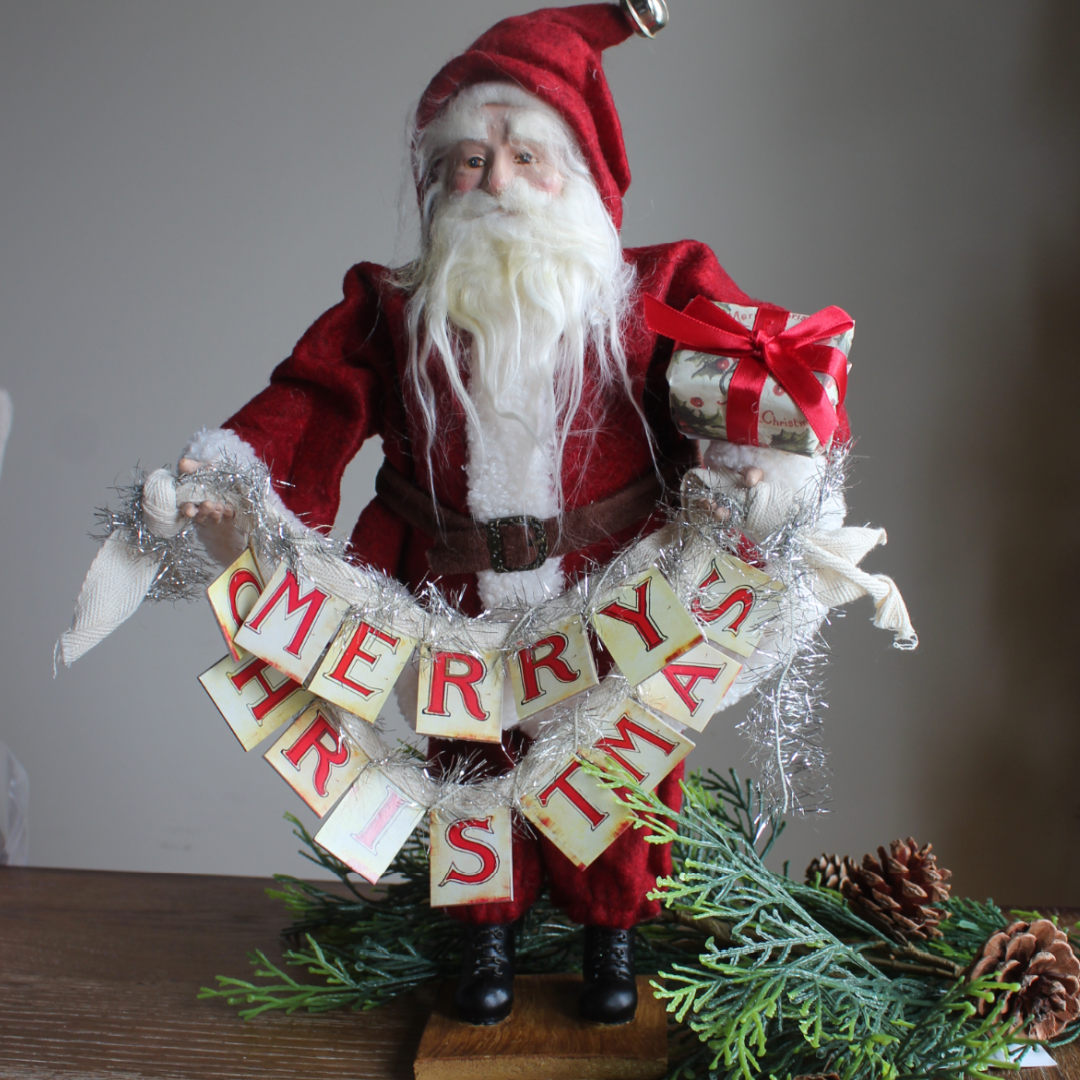 Vintage Santa w/ Garland