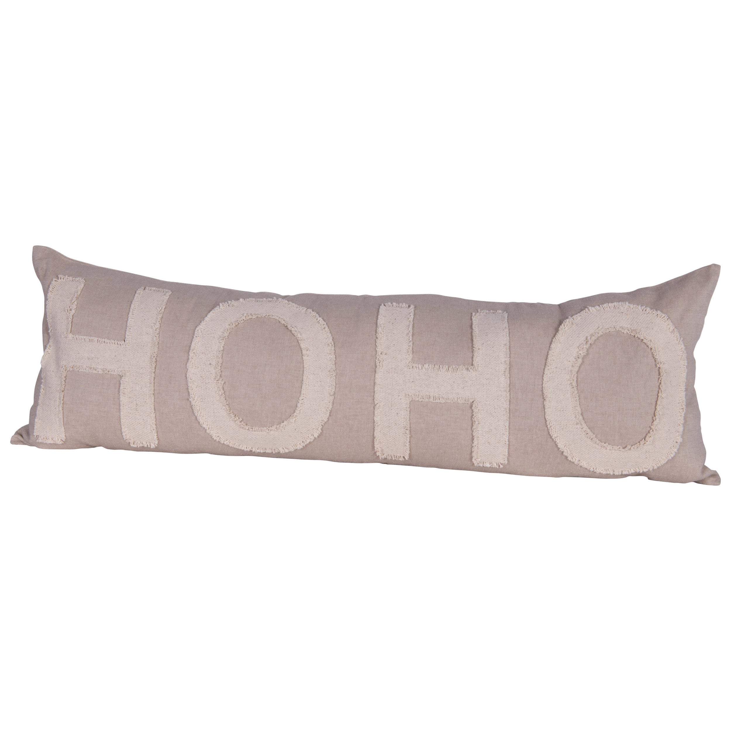 Neutral HO HO HO Lumbar Pillow