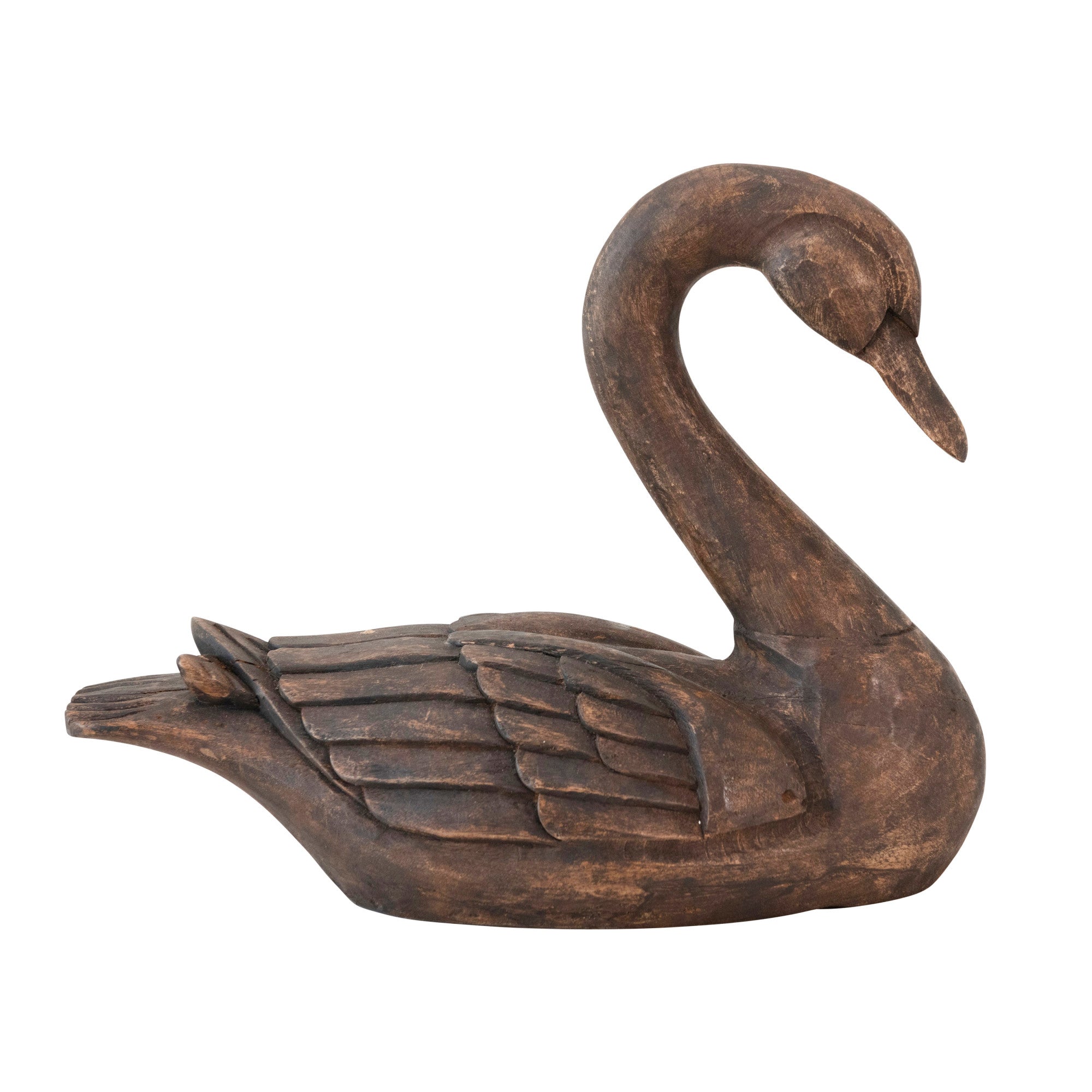 Hand Carved Wooden Swan