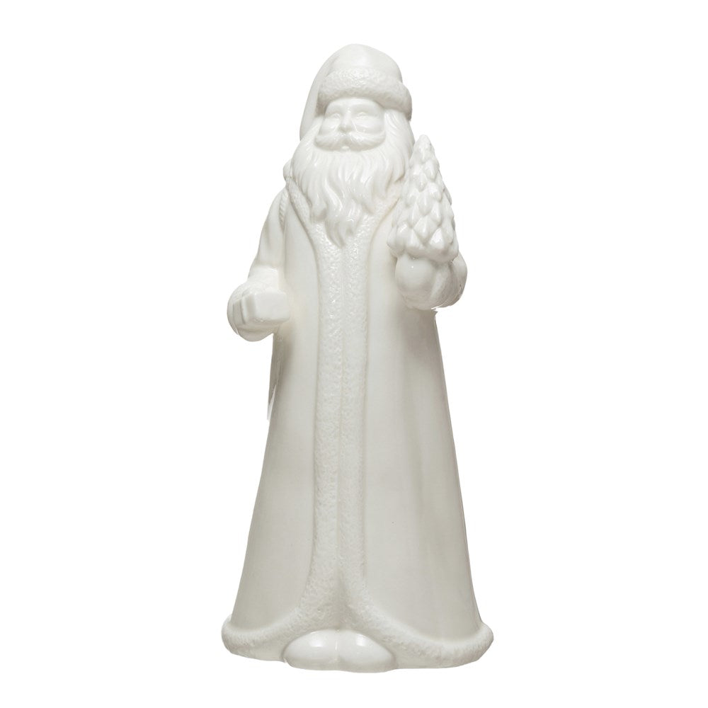 White Stoneware Santa (Lg)