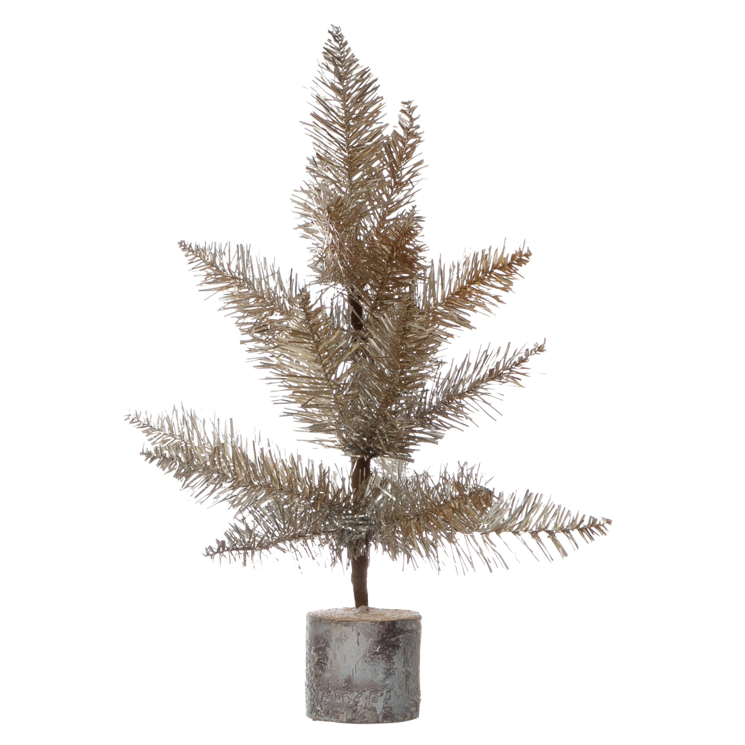 13" Tinsel Tree w/ Wood Base