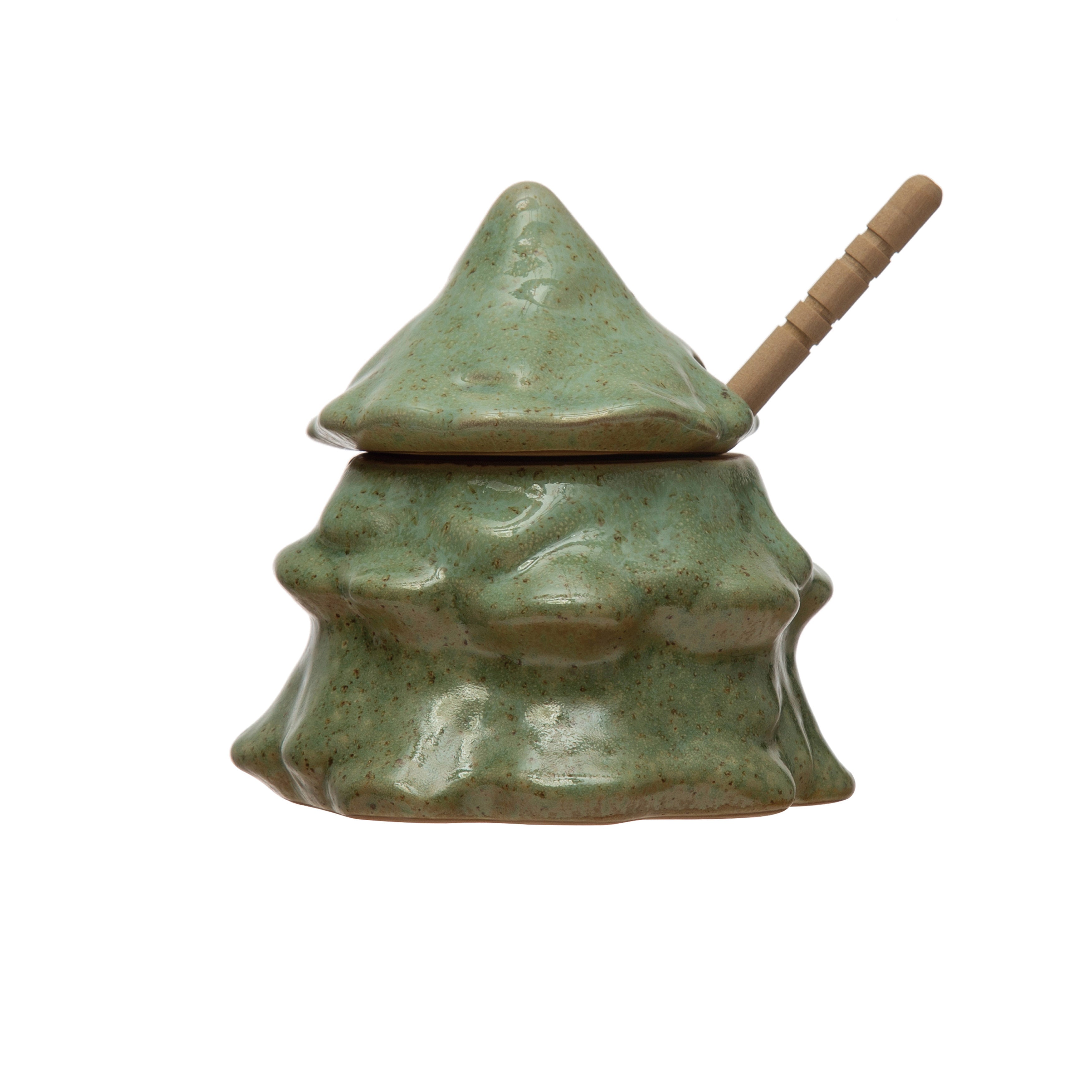 Stoneware Tree Honey Jar