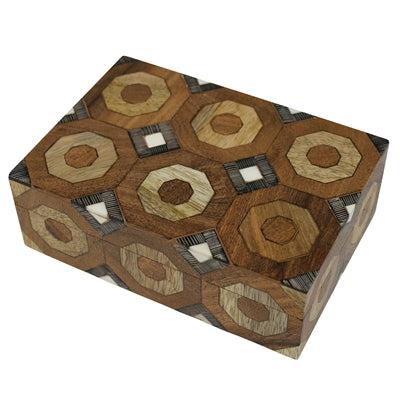 Box, Teak, Chiseled Horn, Mango Wood, Bone