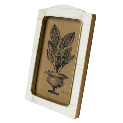 Frame, White Bone, Inner Brass - 4x6