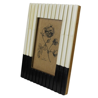 Frame, Bone & Black Resin Square Pipe - 4x6