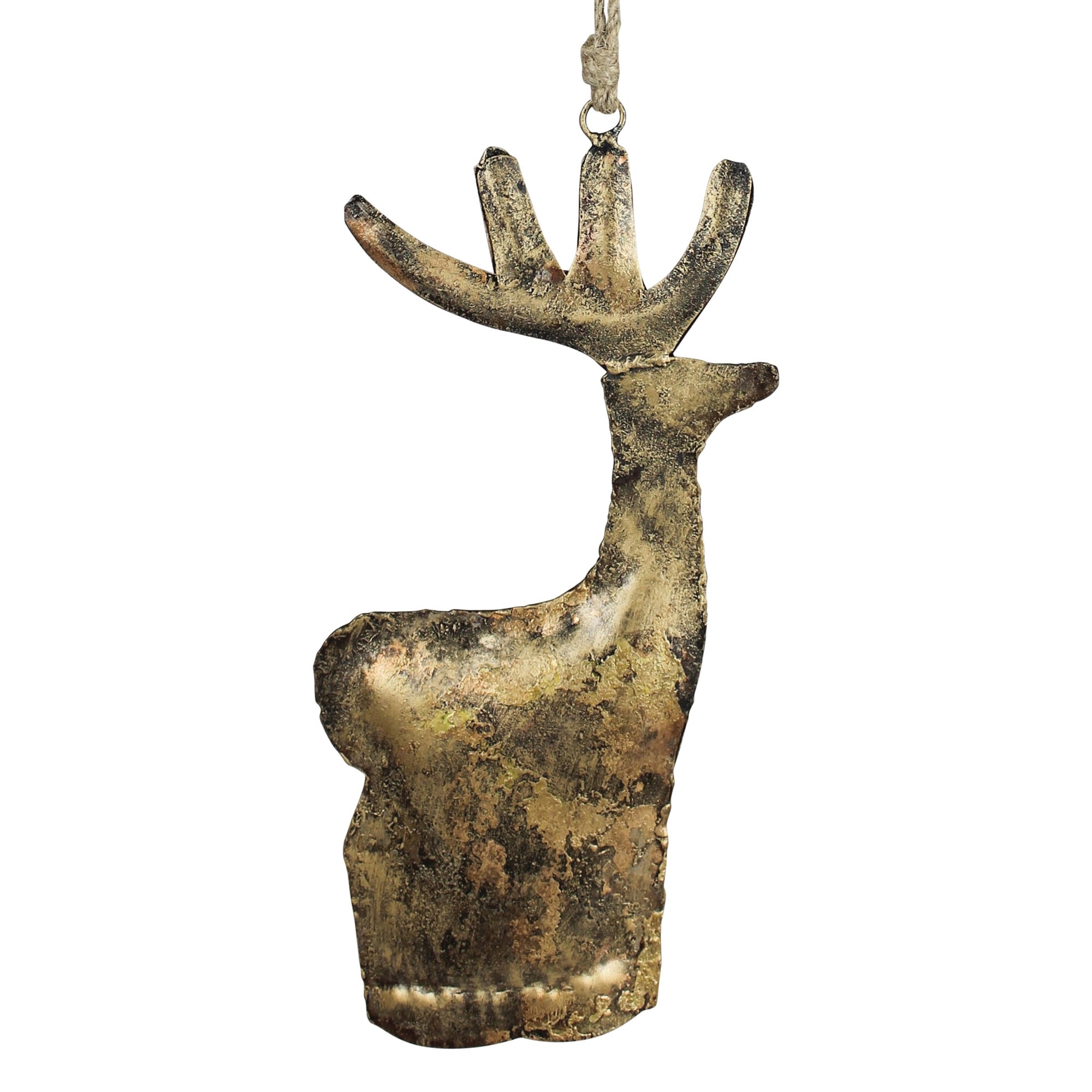 Reindeer Bell, Antique Brass