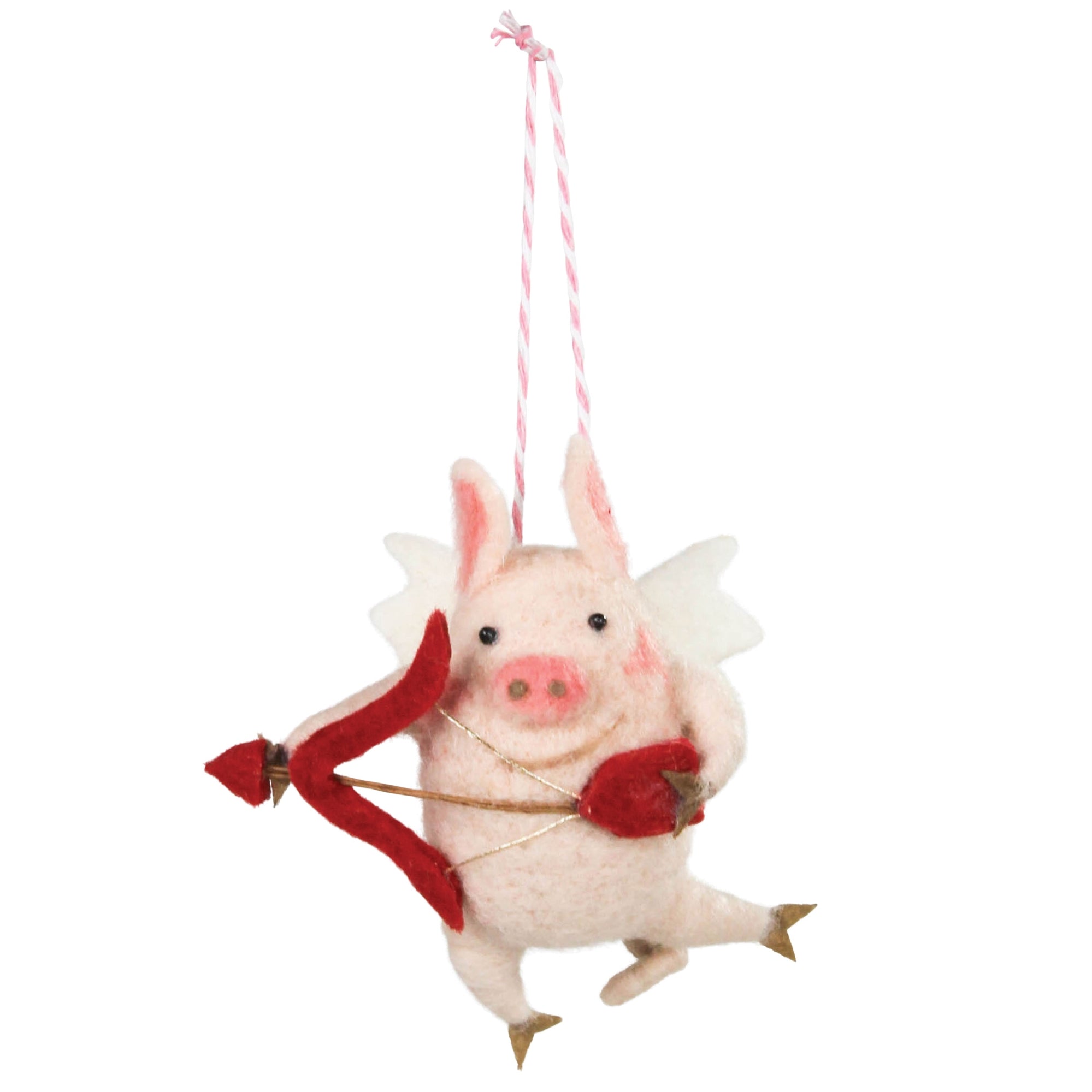 Cupid Pig Ornament, Felt