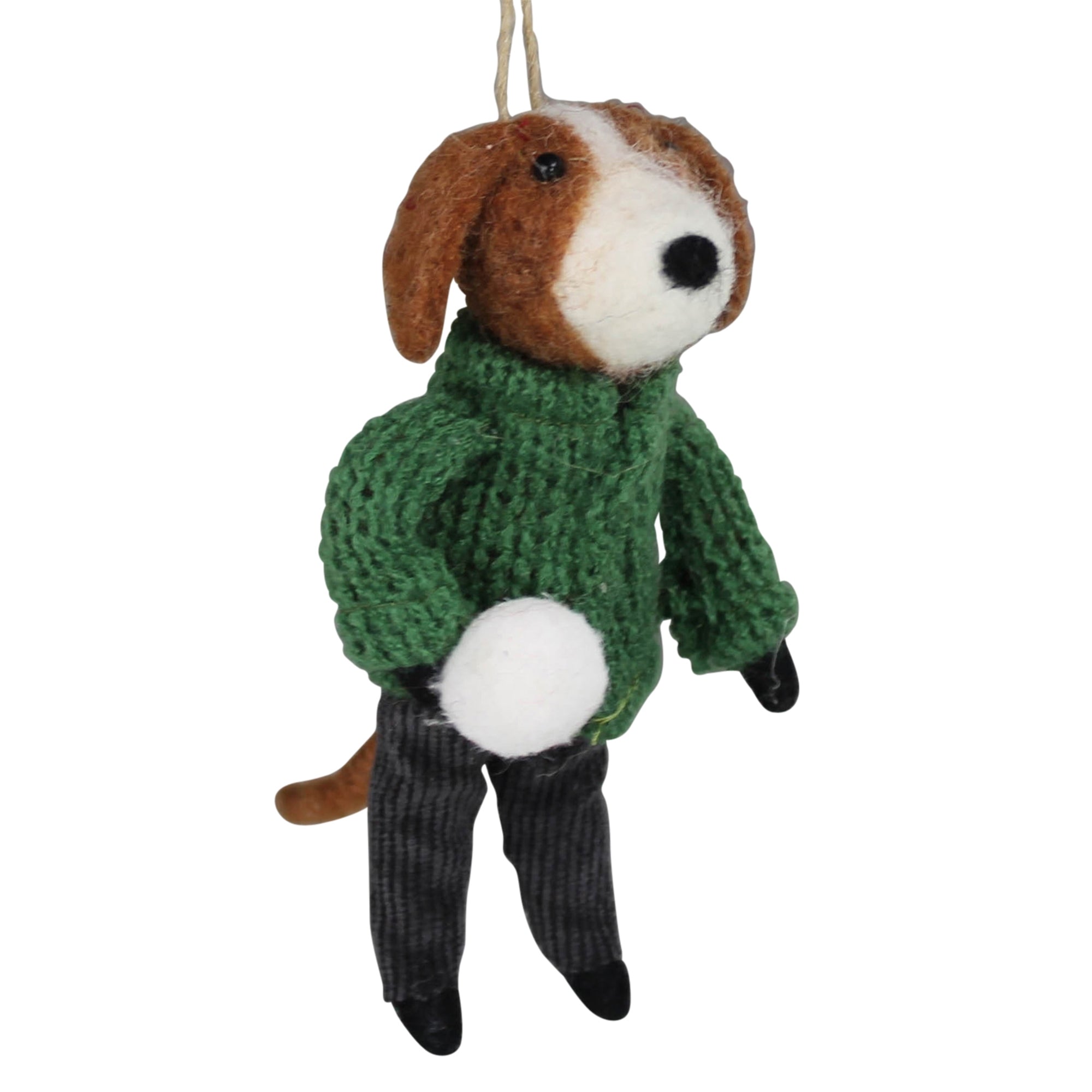 Dog Throwing Snowball Ornament, Felt