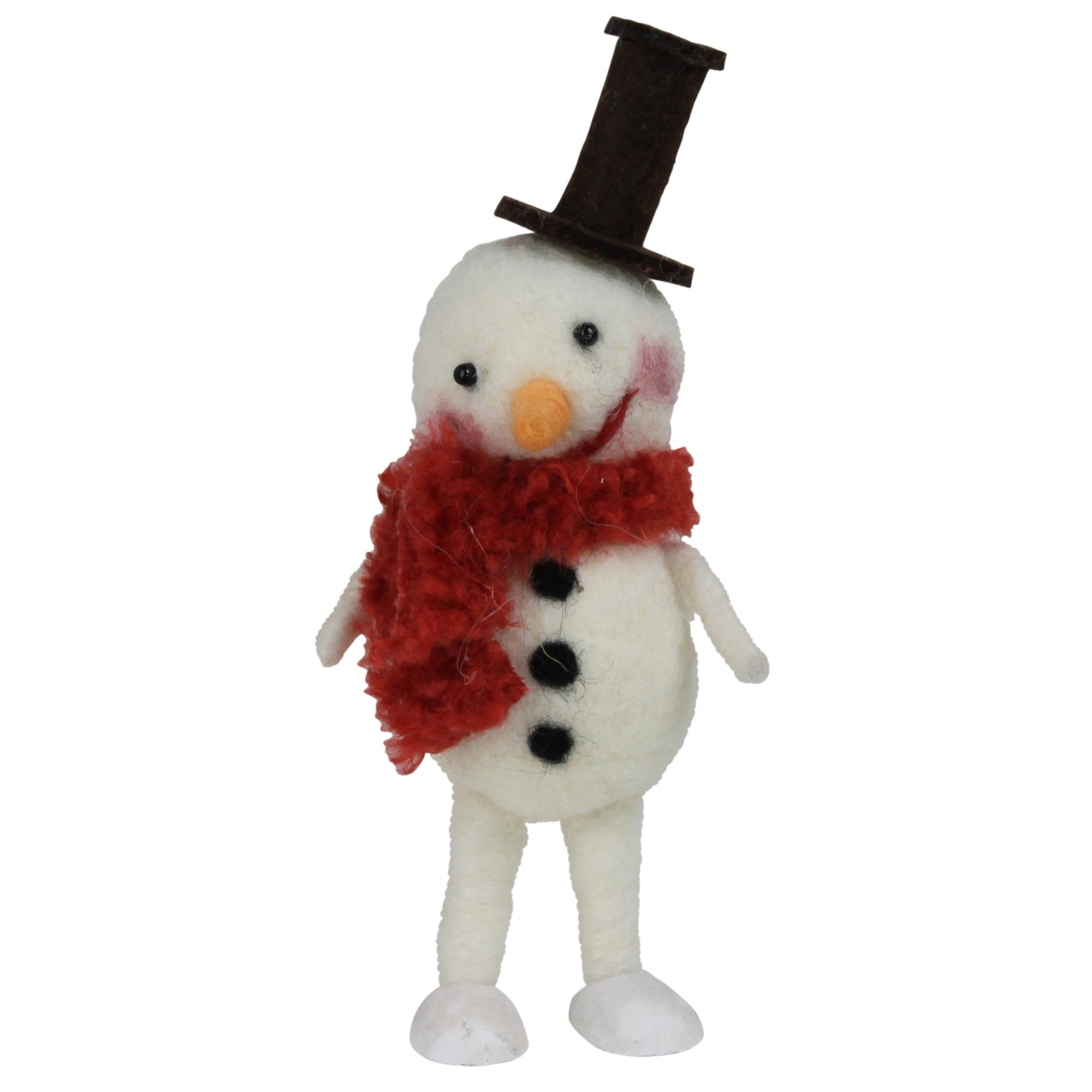 Festive Snowman with Red Scarf, Felt