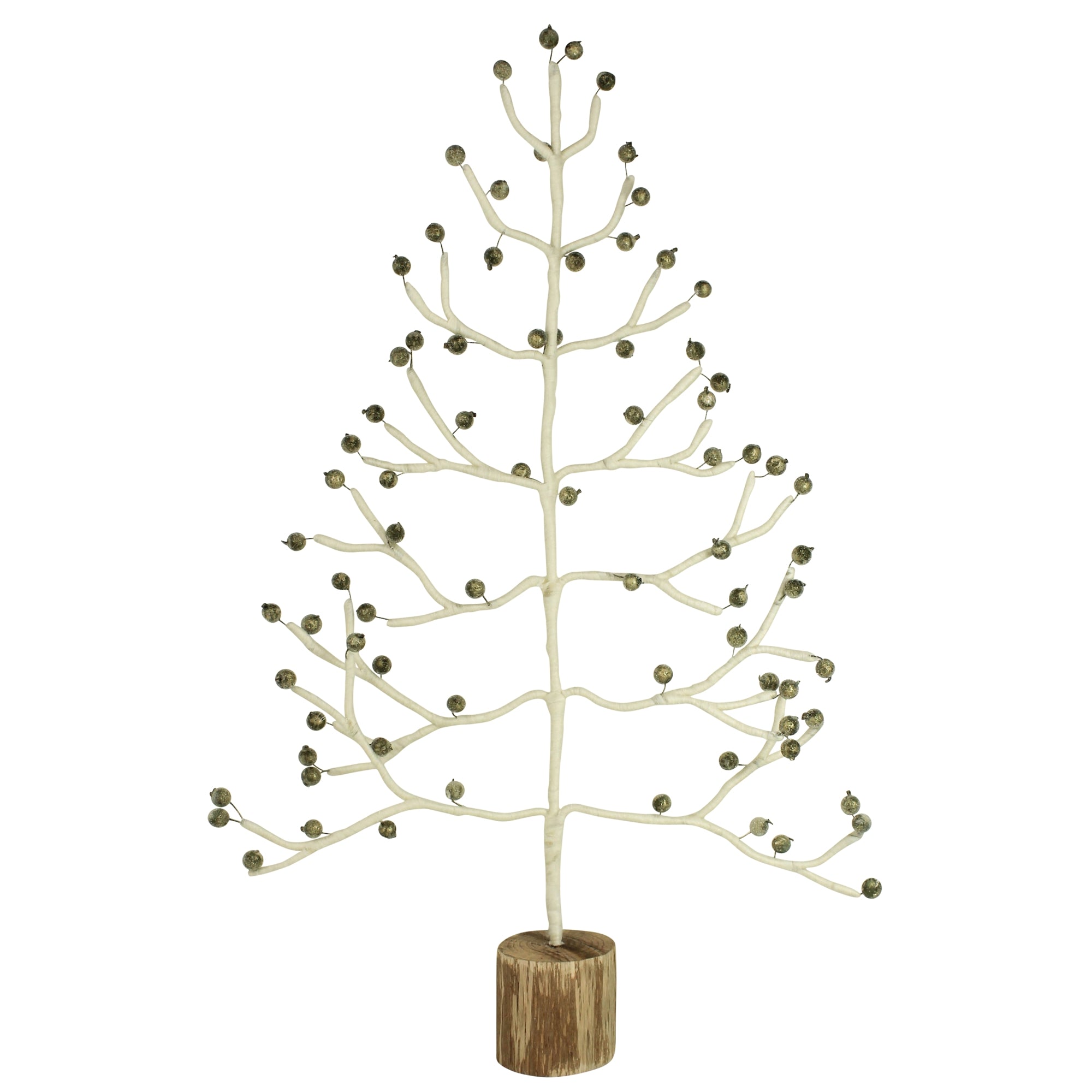 Festive Tree with Gold Berries, Felt - Lrg