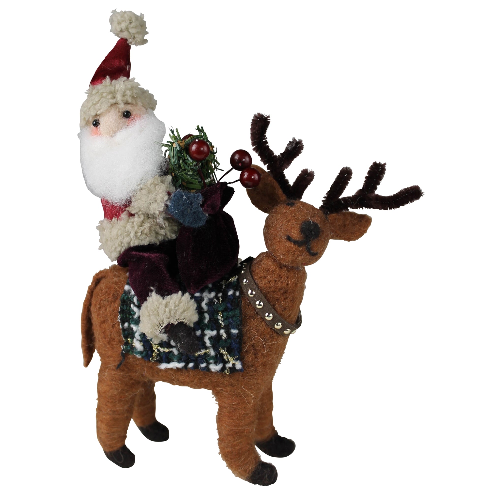 Santa on Deer, Felt - Right