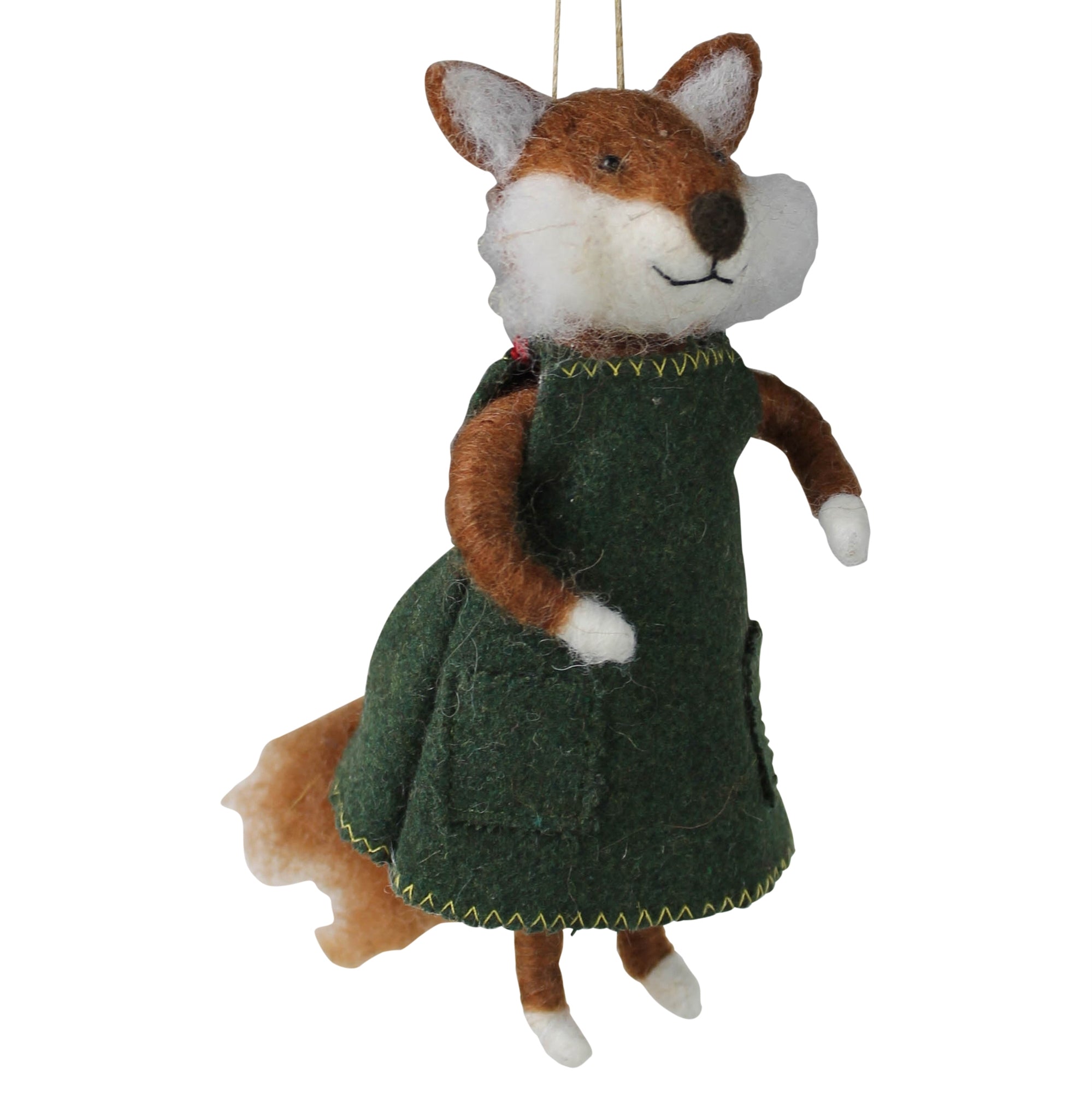 Fox in Coat Ornament, Felt