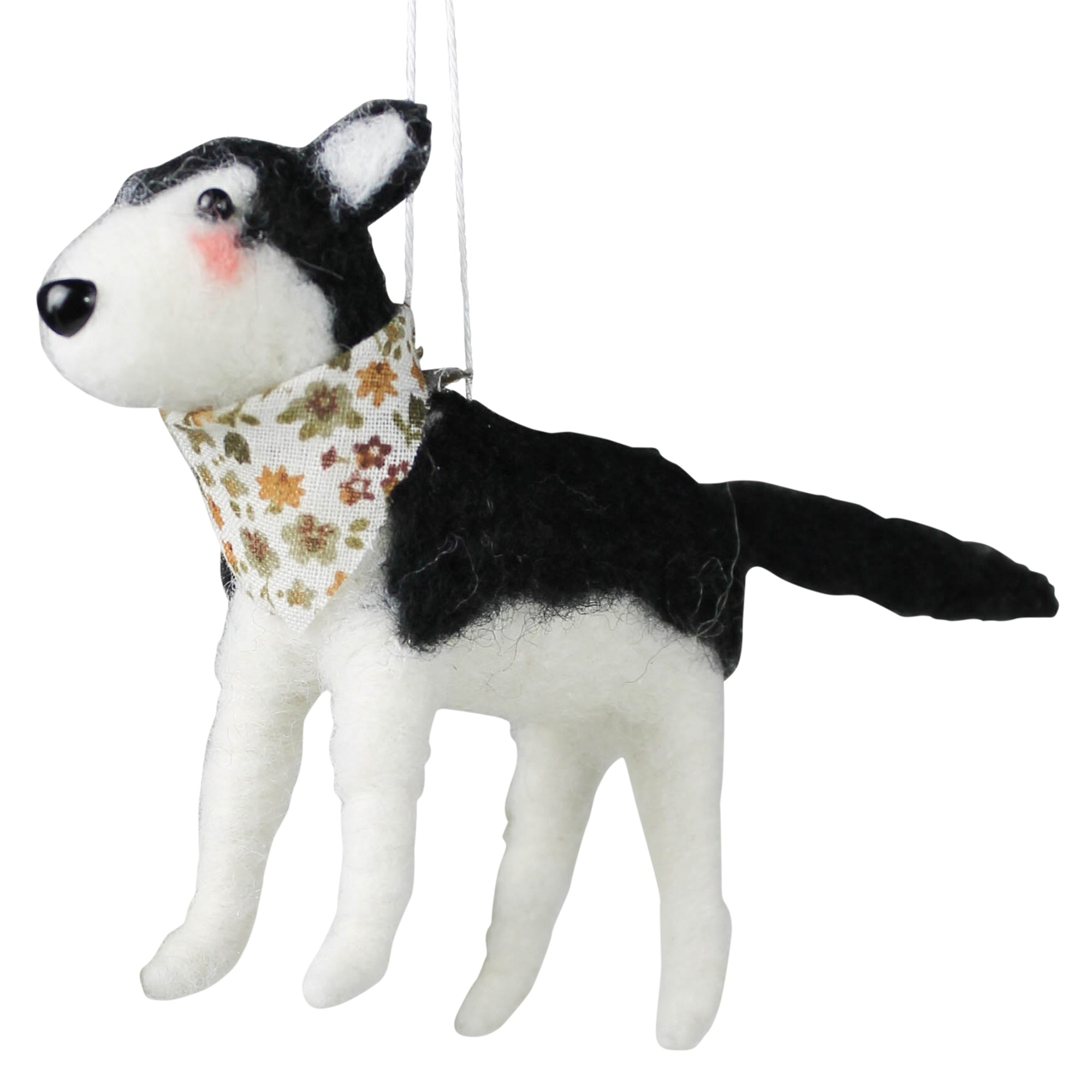 Dog with Kerchief Ornament, Felt