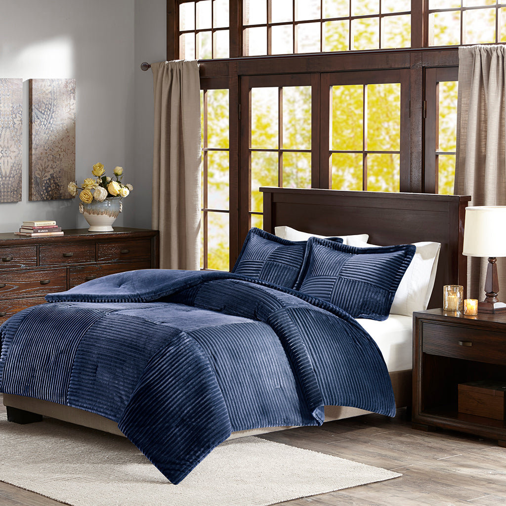 Parker Waffle Knit Chenille Comforter Set