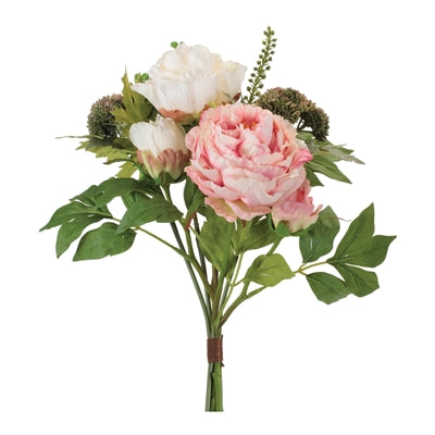 Mixed Peony Bundle 11.5”H Polyester/Plastic