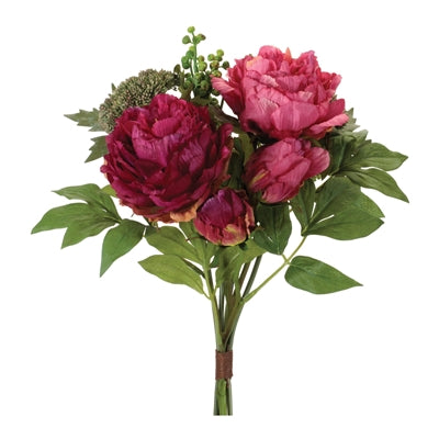 Mixed Peony Bundle 11.5”H Polyester/Plastic