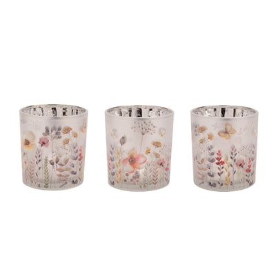 Votive Holder (Set of 3) 3"D x 3.5"H Glass