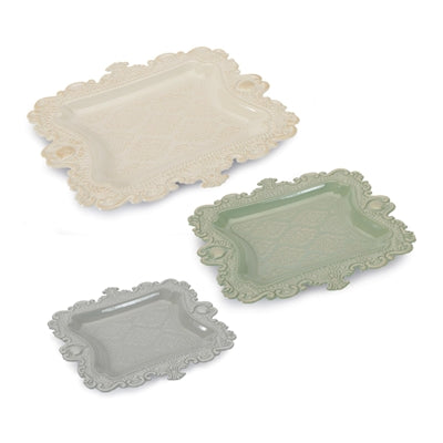 Tray (Set of 3) 7" x 8", 9"SQ, 10.5" x 12" Iron