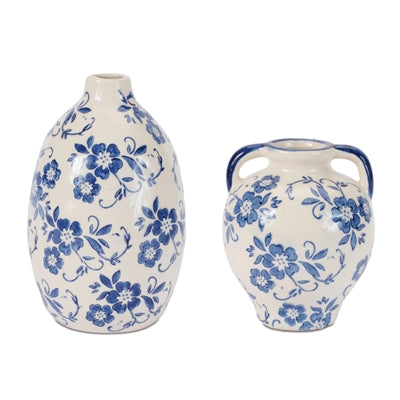 Vase (2 Asst) 4.5"H, 6.25"H Stoneware