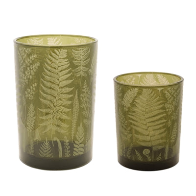 Candle Holder (Set of 2) 4"D x 5"H, 4.5"D x 7"H Glass