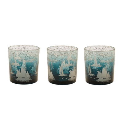 Votive Holder (Set of 3) 3"D x 3.5"H Glass