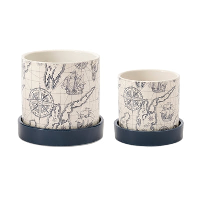 Container (Set of 2) 4.5"D x 4.25"H, 5.5"D x 5.25"H Dolomite