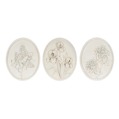 Floral Plaque (3 Asst) 10”H Resin